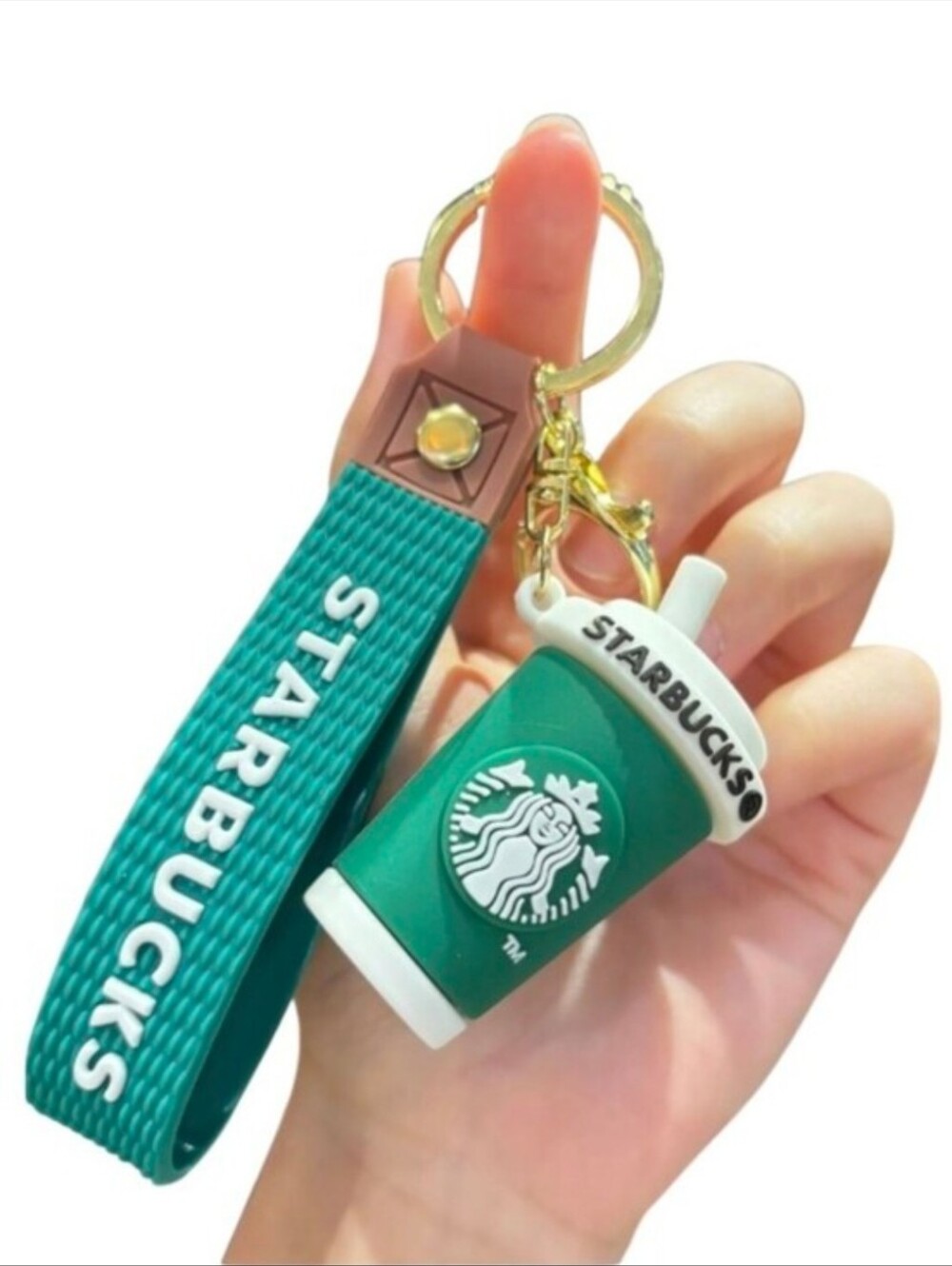 Starbucks Green Cup Keychain Wrist Strap
